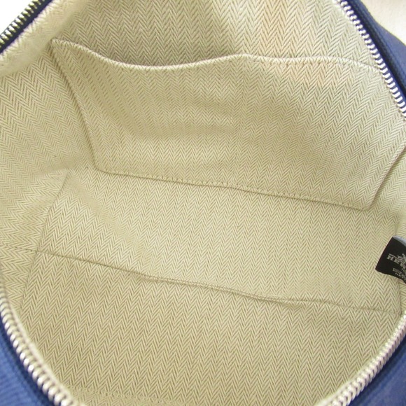 HERMES Brid A Black PM Pouch Accessory Handbag le Bag Blue - Picture 5 of 9